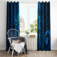 New Zealand Dream Catcher Window Curtain Maori Koru Pattern Blue Version LT05 - Polynesian Pride