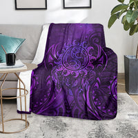 New Zealand Dream Catcher Blanket Maori Koru Pattern Purple Version LT05 - Polynesian Pride