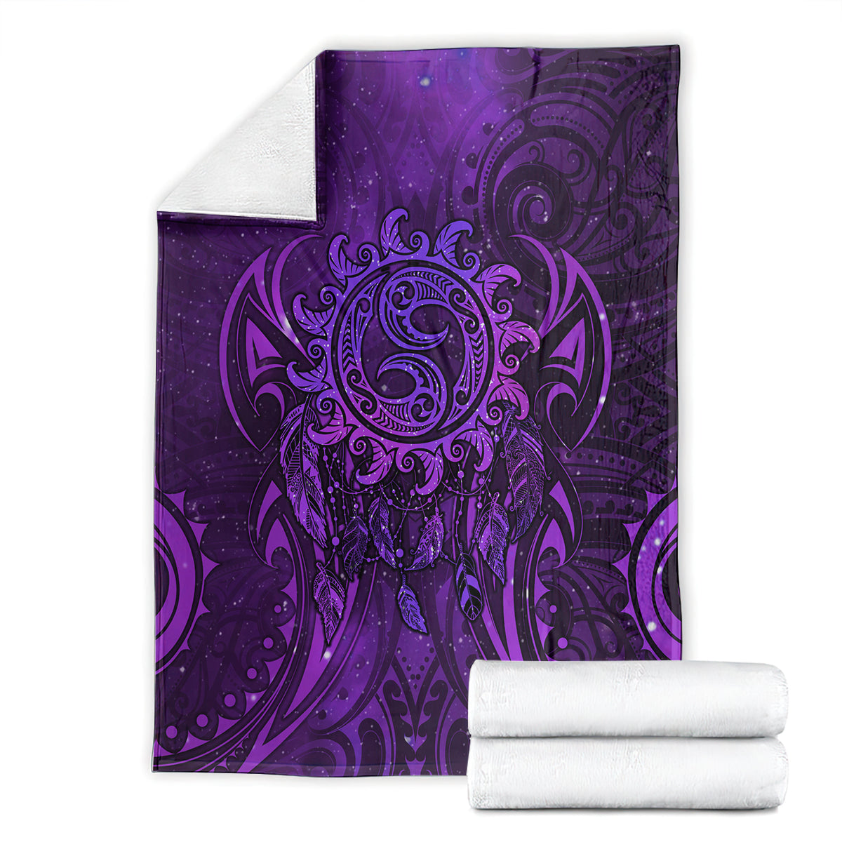 New Zealand Dream Catcher Blanket Maori Koru Pattern Purple Version LT05 - Polynesian Pride