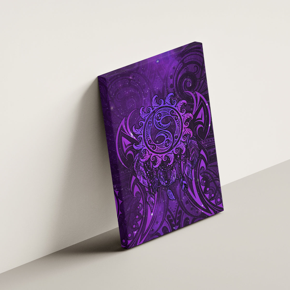 New Zealand Dream Catcher Canvas Wall Art Maori Koru Pattern Purple Version LT05 - Polynesian Pride