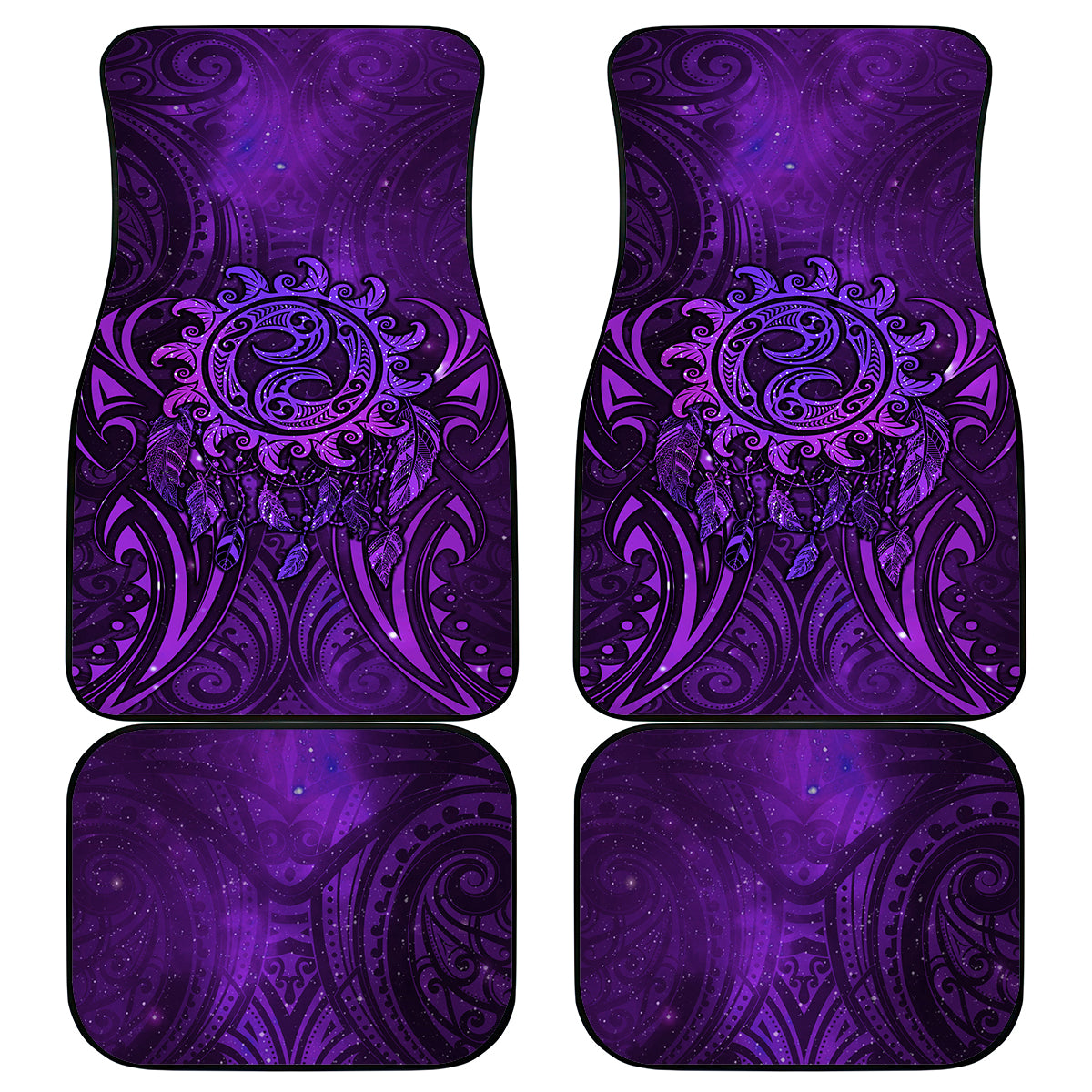 New Zealand Dream Catcher Car Mats Maori Koru Pattern Purple Version LT05 - Polynesian Pride