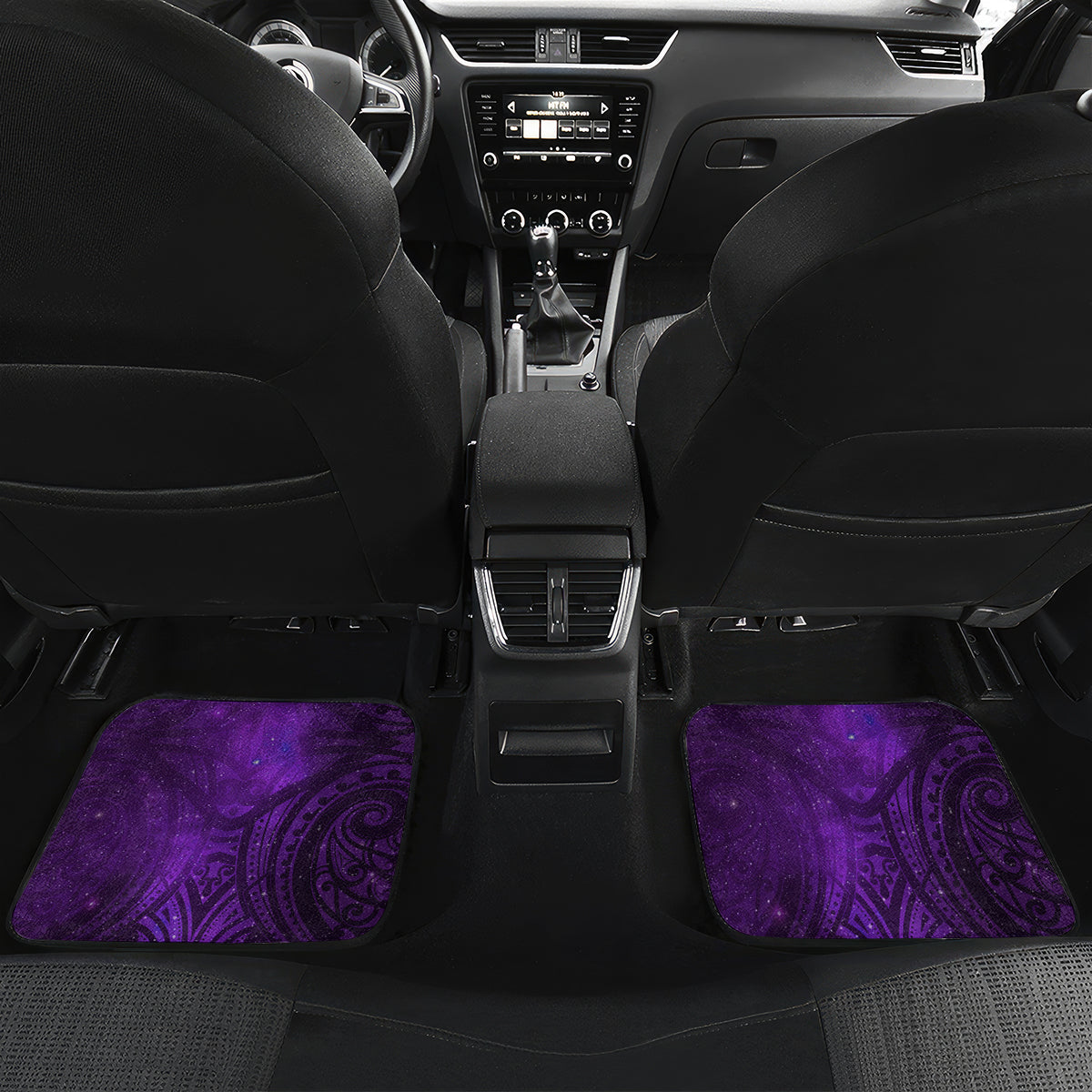 New Zealand Dream Catcher Car Mats Maori Koru Pattern Purple Version LT05 Set 2pcs - Back Purple - Polynesian Pride