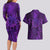 New Zealand Dream Catcher Couples Matching Long Sleeve Bodycon Dress and Hawaiian Shirt Maori Koru Pattern Purple Version