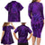 New Zealand Dream Catcher Family Matching Long Sleeve Bodycon Dress and Hawaiian Shirt Maori Koru Pattern Purple Version