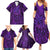 New Zealand Dream Catcher Family Matching Summer Maxi Dress and Hawaiian Shirt Maori Koru Pattern Purple Version