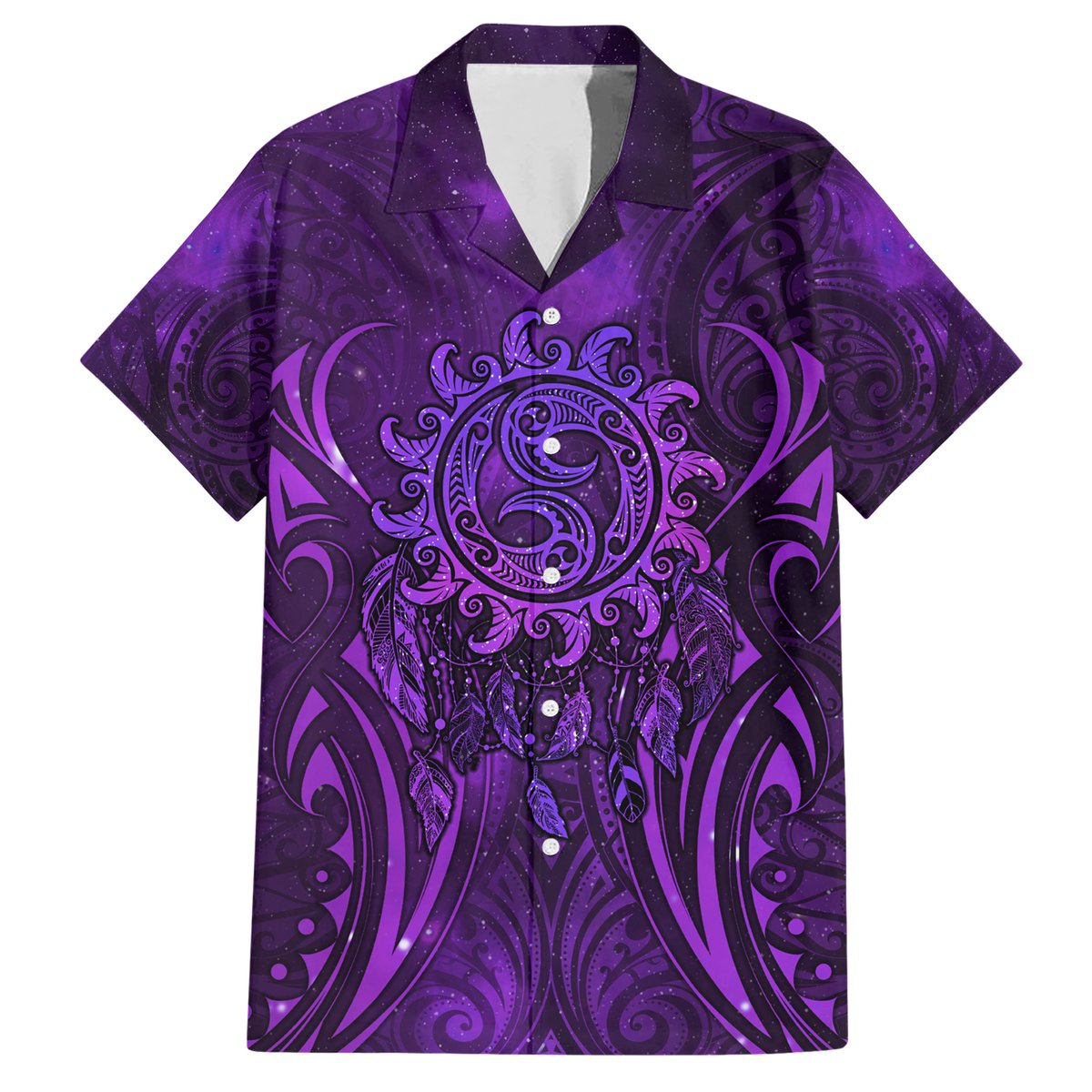 New Zealand Dream Catcher Hawaiian Shirt Maori Koru Pattern Purple Version LT05 Purple - Polynesian Pride
