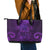 New Zealand Dream Catcher Leather Tote Bag Maori Koru Pattern Purple Version