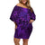 New Zealand Dream Catcher Off Shoulder Short Dress Maori Koru Pattern Purple Version