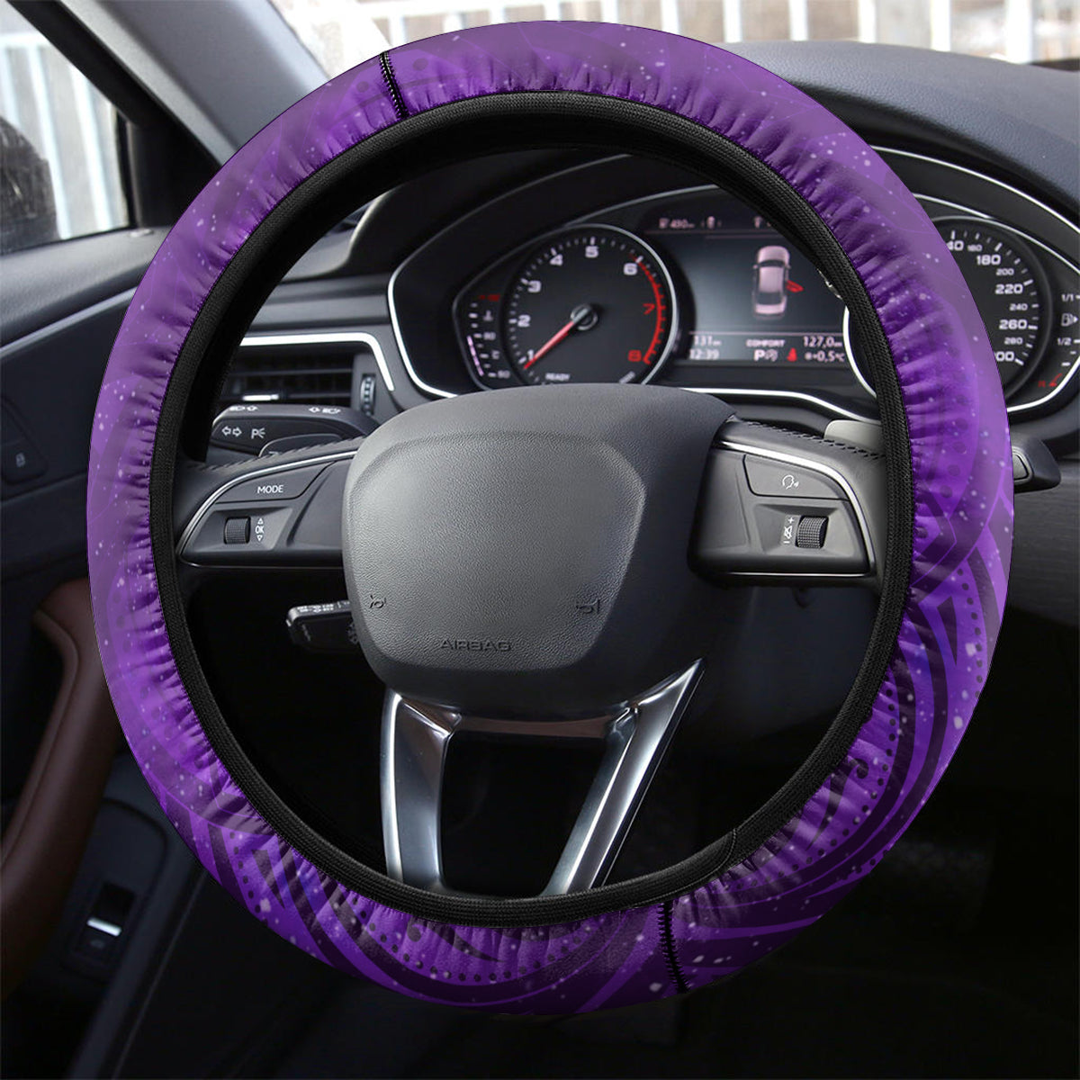 New Zealand Dream Catcher Steering Wheel Cover Maori Koru Pattern Purple Version LT05 - Polynesian Pride