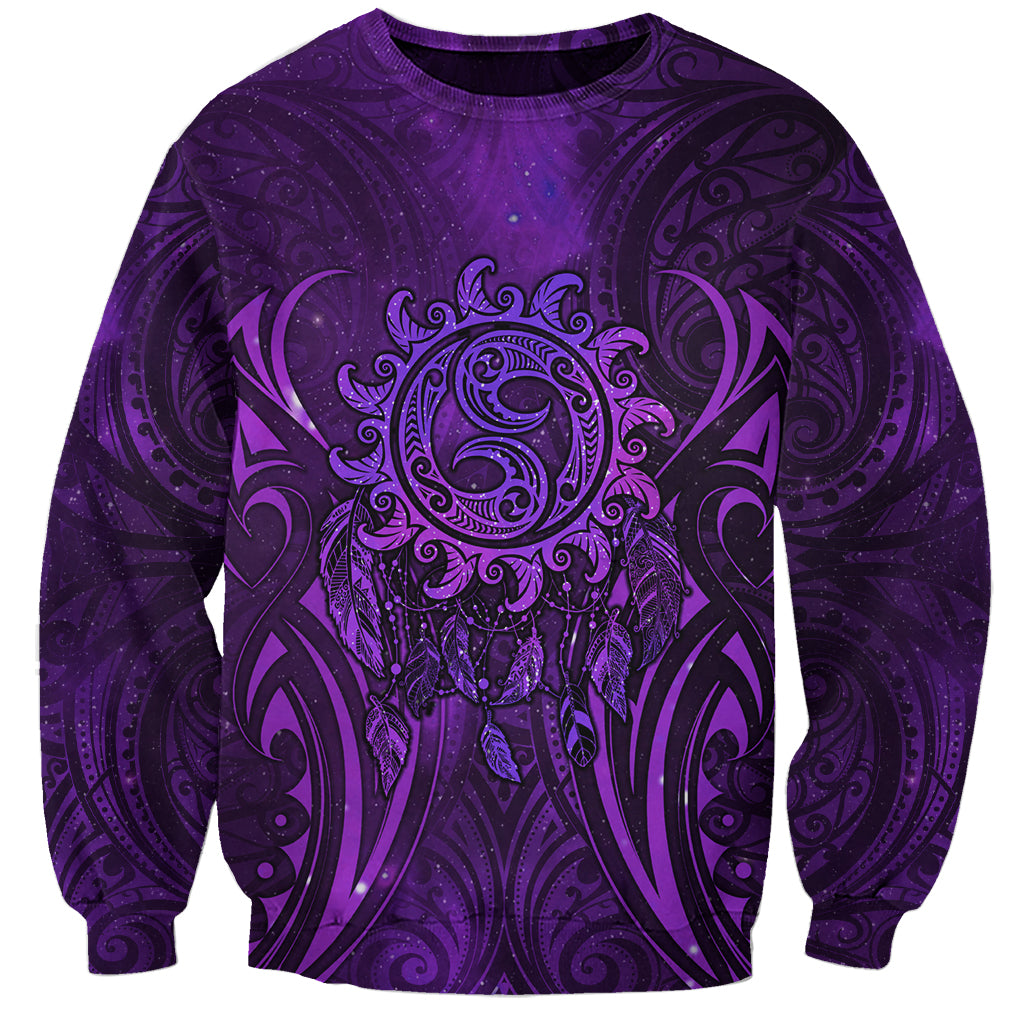 New Zealand Dream Catcher Sweatshirt Maori Koru Pattern Purple Version LT05 Unisex Purple - Polynesian Pride