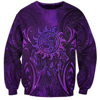 New Zealand Dream Catcher Sweatshirt Maori Koru Pattern Purple Version LT05 Unisex Purple - Polynesian Pride