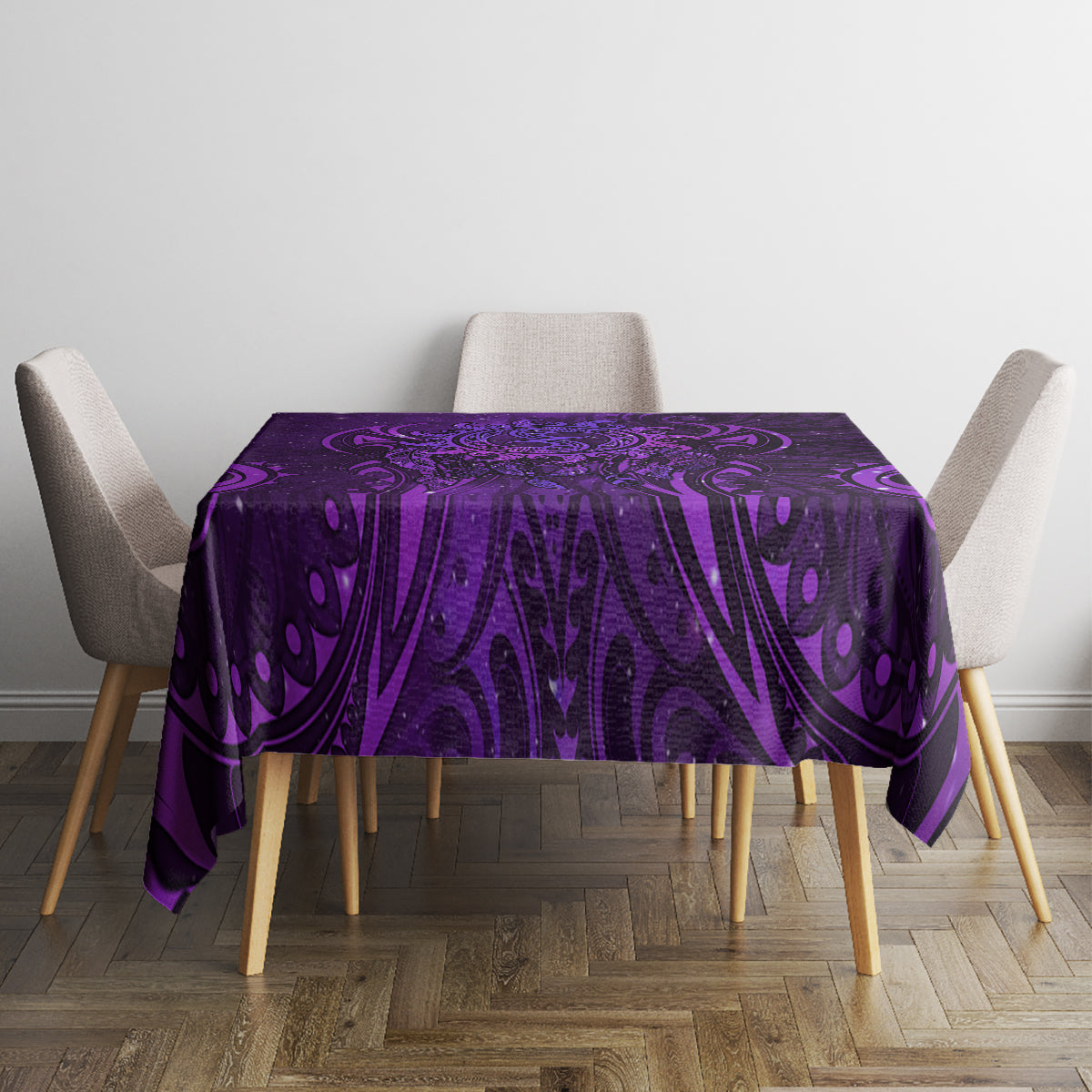 New Zealand Dream Catcher Tablecloth Maori Koru Pattern Purple Version LT05 - Polynesian Pride