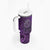 New Zealand Dream Catcher Tumbler With Handle Maori Koru Pattern Purple Version