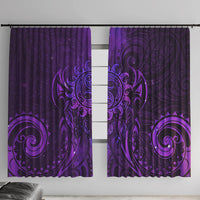 New Zealand Dream Catcher Window Curtain Maori Koru Pattern Purple Version LT05 With Hooks Purple - Polynesian Pride
