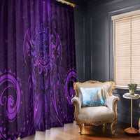 New Zealand Dream Catcher Window Curtain Maori Koru Pattern Purple Version LT05 - Polynesian Pride