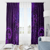New Zealand Dream Catcher Window Curtain Maori Koru Pattern Purple Version LT05 - Polynesian Pride