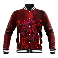 New Zealand Dream Catcher Baseball Jacket Maori Koru Pattern Red Version LT05 Unisex Red - Polynesian Pride