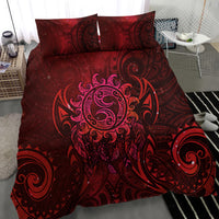 New Zealand Dream Catcher Bedding Set Maori Koru Pattern Red Version