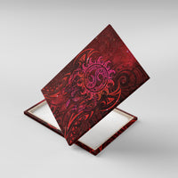 New Zealand Dream Catcher Canvas Wall Art Maori Koru Pattern Red Version LT05 With Frame Red - Polynesian Pride
