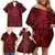 New Zealand Dream Catcher Family Matching Off Shoulder Short Dress and Hawaiian Shirt Maori Koru Pattern Red Version