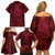 New Zealand Dream Catcher Family Matching Off Shoulder Short Dress and Hawaiian Shirt Maori Koru Pattern Red Version