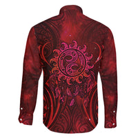 New Zealand Dream Catcher Family Matching Tank Maxi Dress and Hawaiian Shirt Maori Koru Pattern Red Version