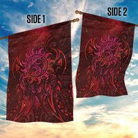 New Zealand Dream Catcher Garden Flag Maori Koru Pattern Red Version LT05 - Polynesian Pride