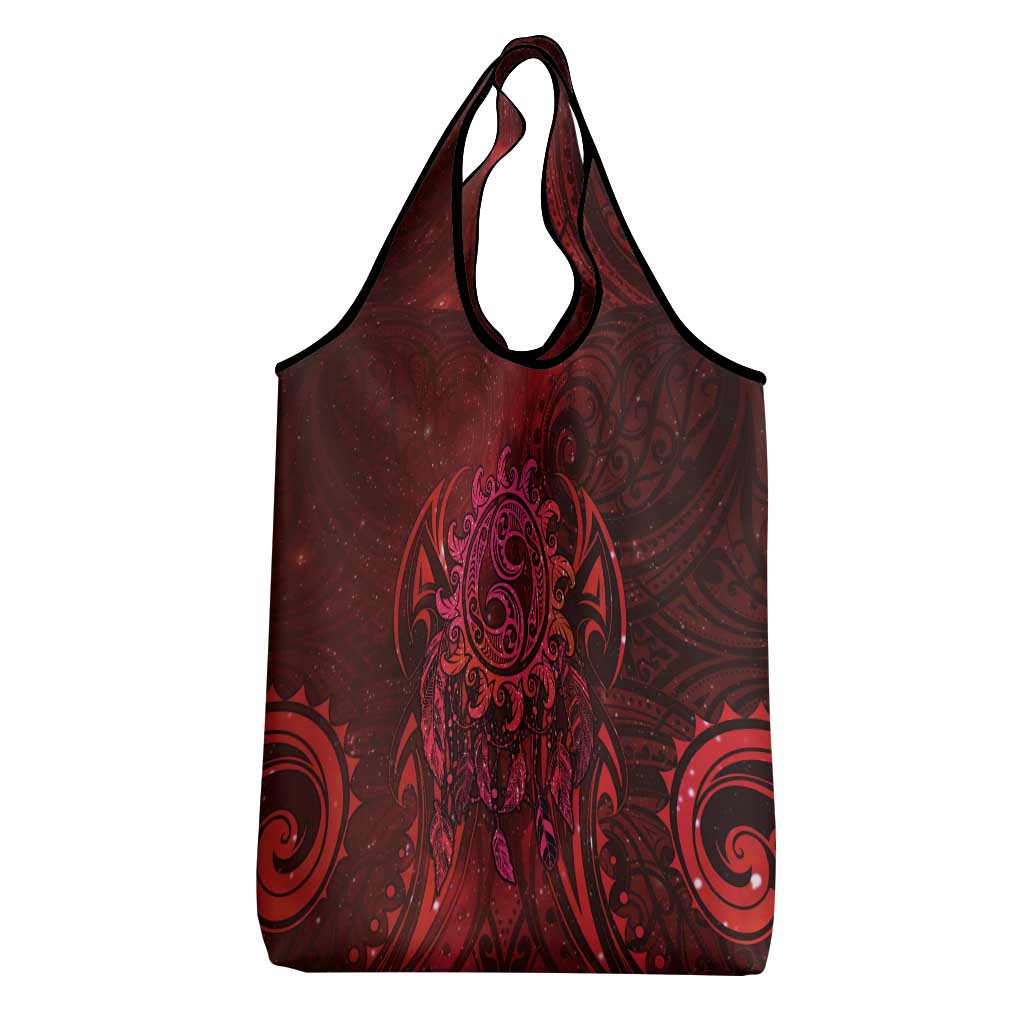 New Zealand Dream Catcher Grocery Bag Maori Koru Pattern Red Version LT05 - Polynesian Pride
