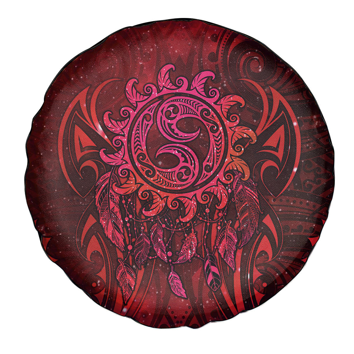 New Zealand Dream Catcher Spare Tire Cover Maori Koru Pattern Red Version LT05 - Polynesian Pride