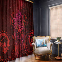 New Zealand Dream Catcher Window Curtain Maori Koru Pattern Red Version LT05 - Polynesian Pride