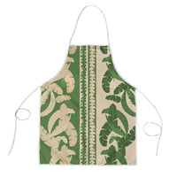 Hawaii Pua Kenikeni Lei Apron With Lau Maia Green LT05 Green - Polynesian Pride
