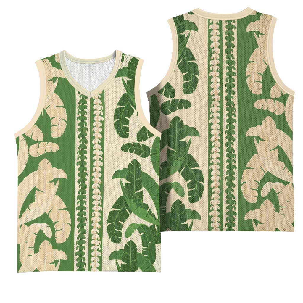 Hawaii Pua Kenikeni Lei Basketball Jersey With Lau Maia Green LT05 - Polynesian Pride