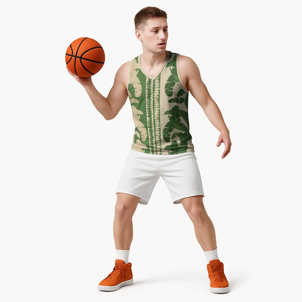Hawaii Pua Kenikeni Lei Basketball Jersey With Lau Maia Green LT05 - Polynesian Pride