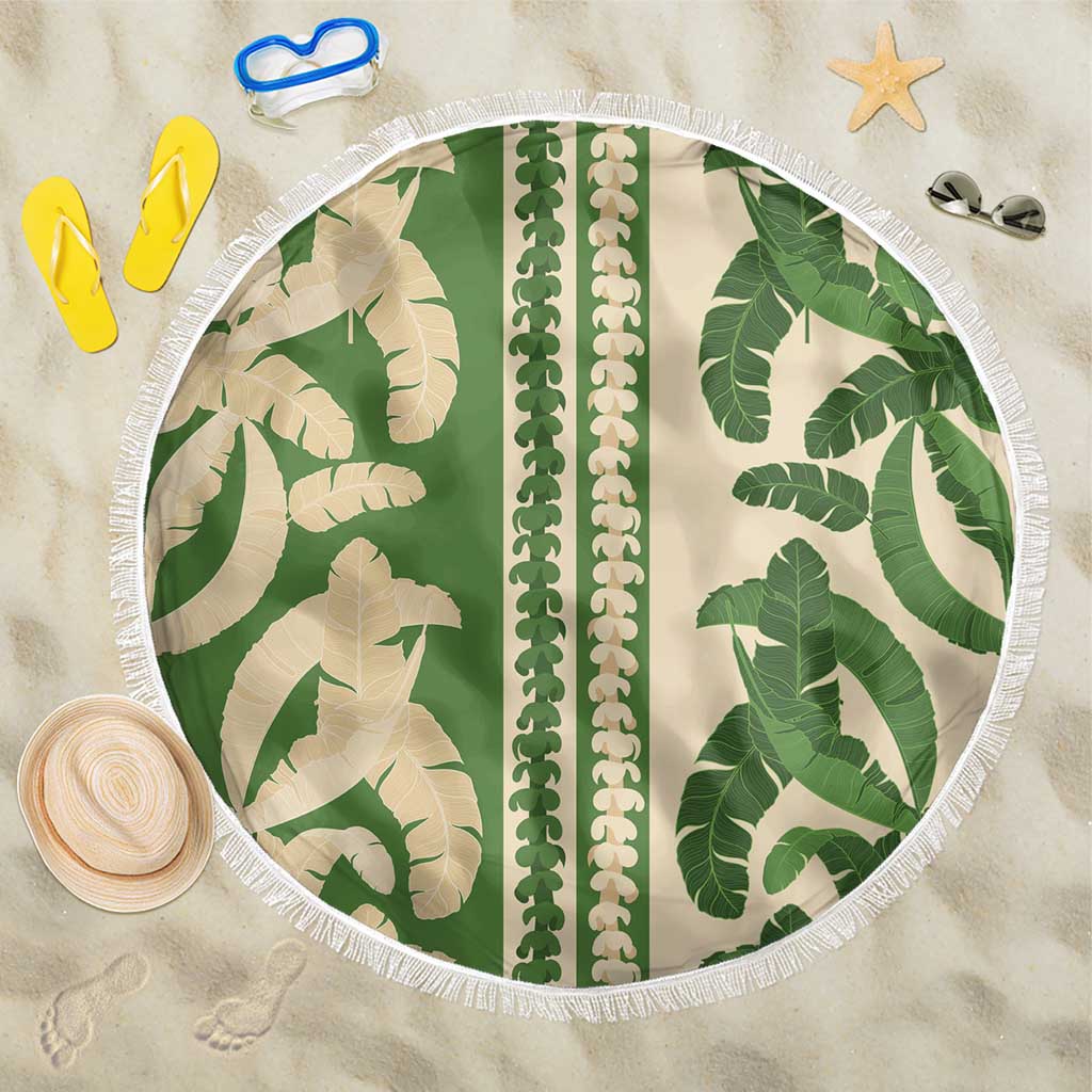 Hawaii Pua Kenikeni Lei Beach Blanket With Lau Maia Green