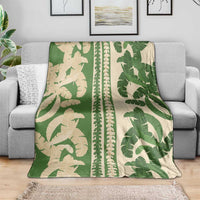 Hawaii Pua Kenikeni Lei Blanket With Lau Maia Green