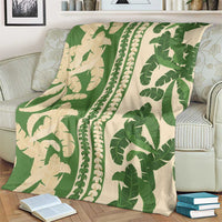 Hawaii Pua Kenikeni Lei Blanket With Lau Maia Green
