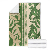 Hawaii Pua Kenikeni Lei Blanket With Lau Maia Green