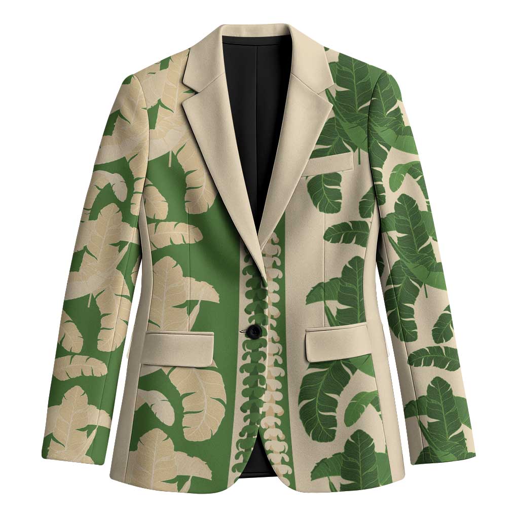 Hawaii Pua Kenikeni Lei Blazer With Lau Maia Green