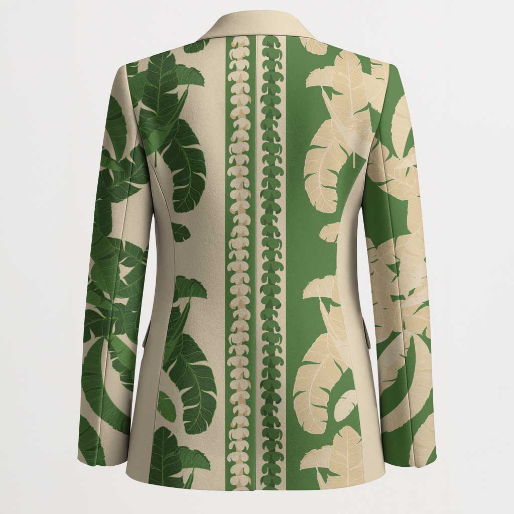 Hawaii Pua Kenikeni Lei Blazer With Lau Maia Green LT05 - Polynesian Pride