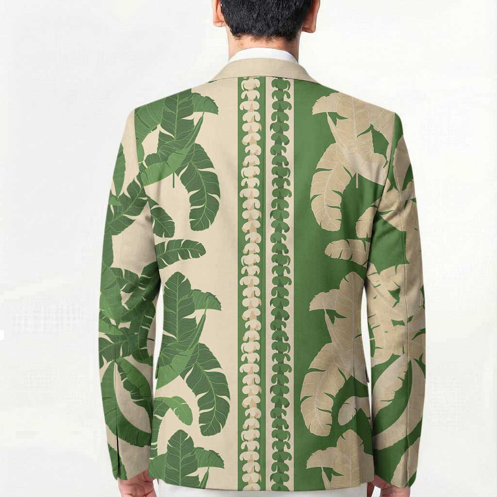 Hawaii Pua Kenikeni Lei Blazer With Lau Maia Green LT05 - Polynesian Pride
