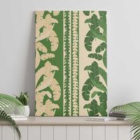 Hawaii Pua Kenikeni Lei Canvas Wall Art With Lau Maia Green LT05 - Polynesian Pride