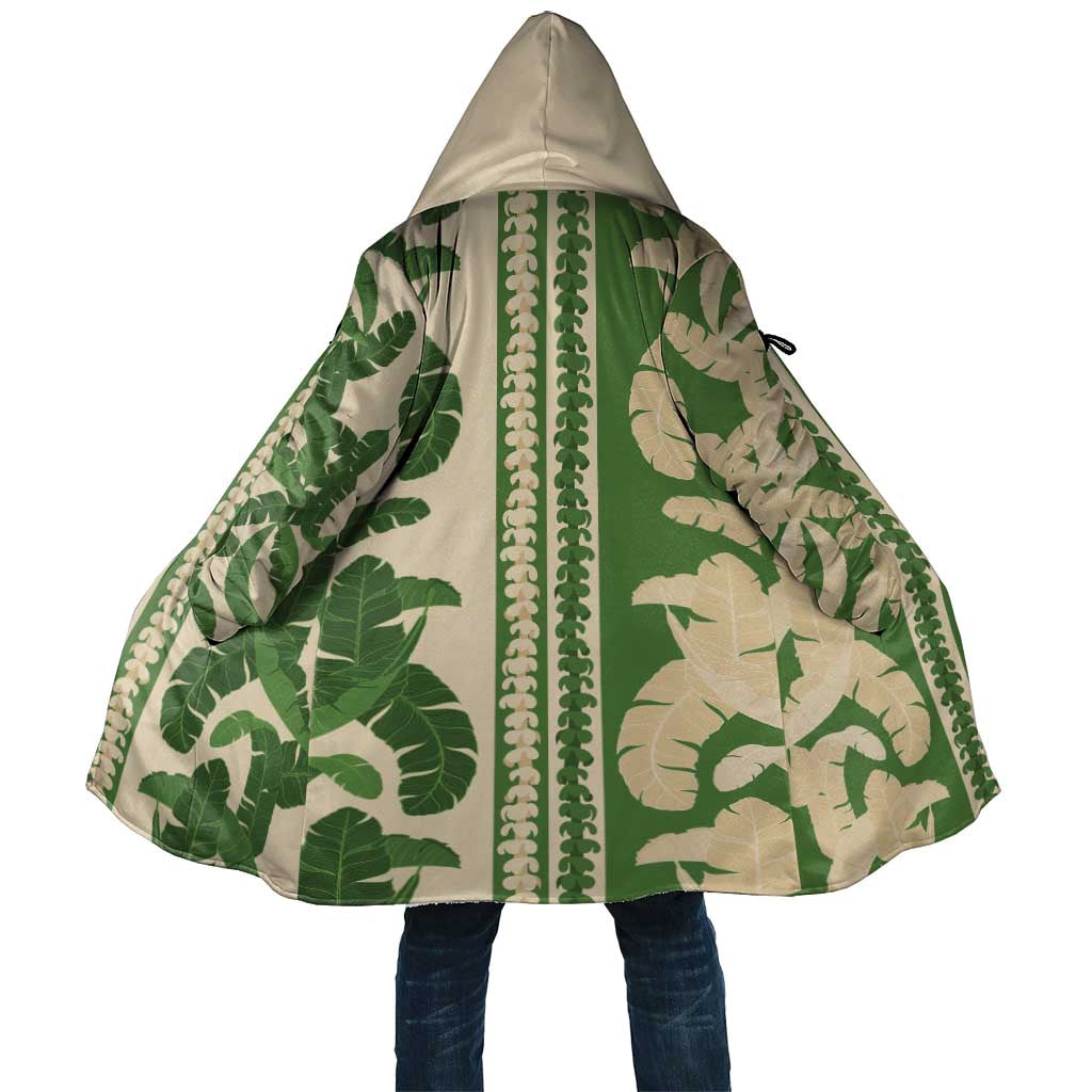 Hawaii Pua Kenikeni Lei Cloak With Lau Maia Green LT05 Unisex Green - Polynesian Pride