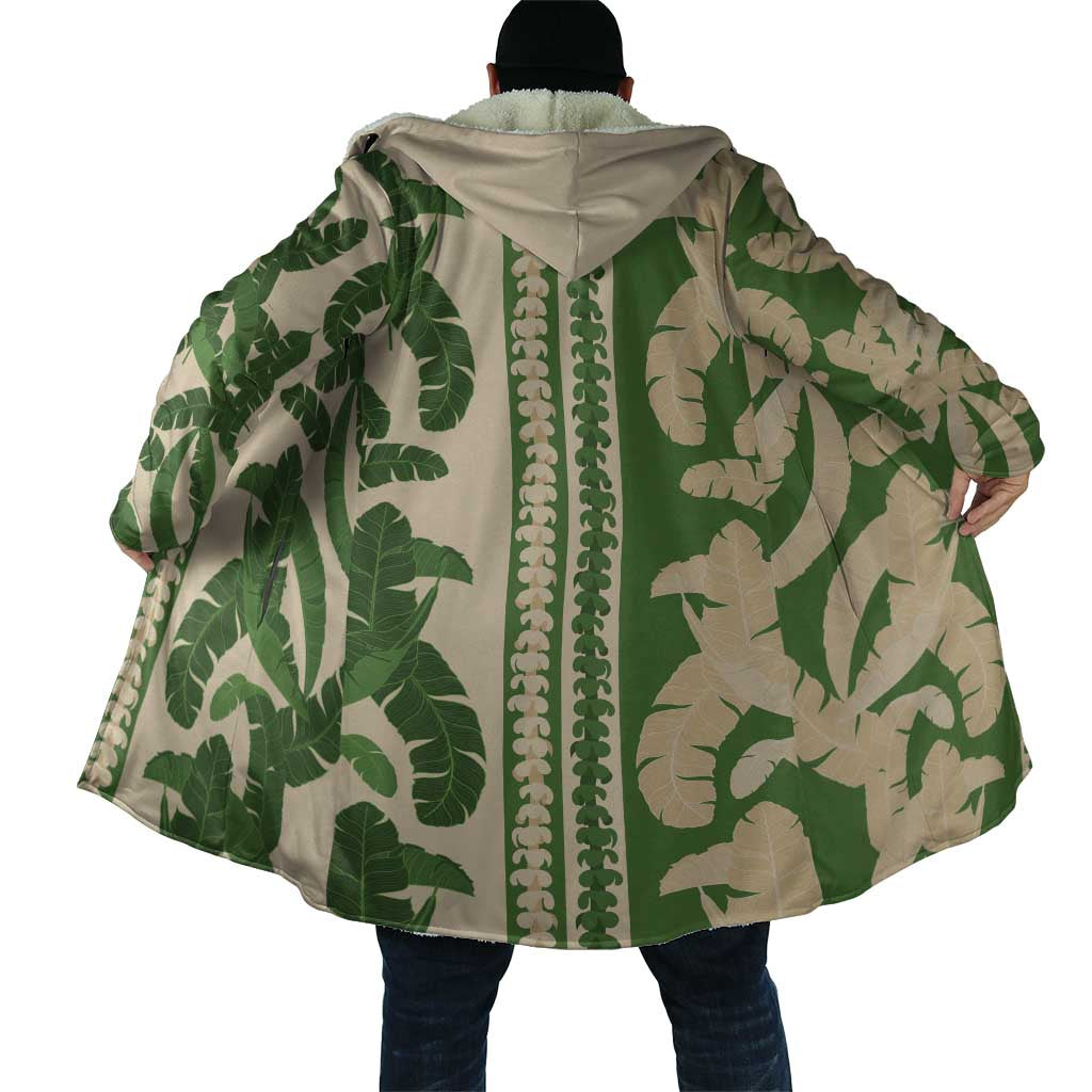 Hawaii Pua Kenikeni Lei Cloak With Lau Maia Green LT05 - Polynesian Pride