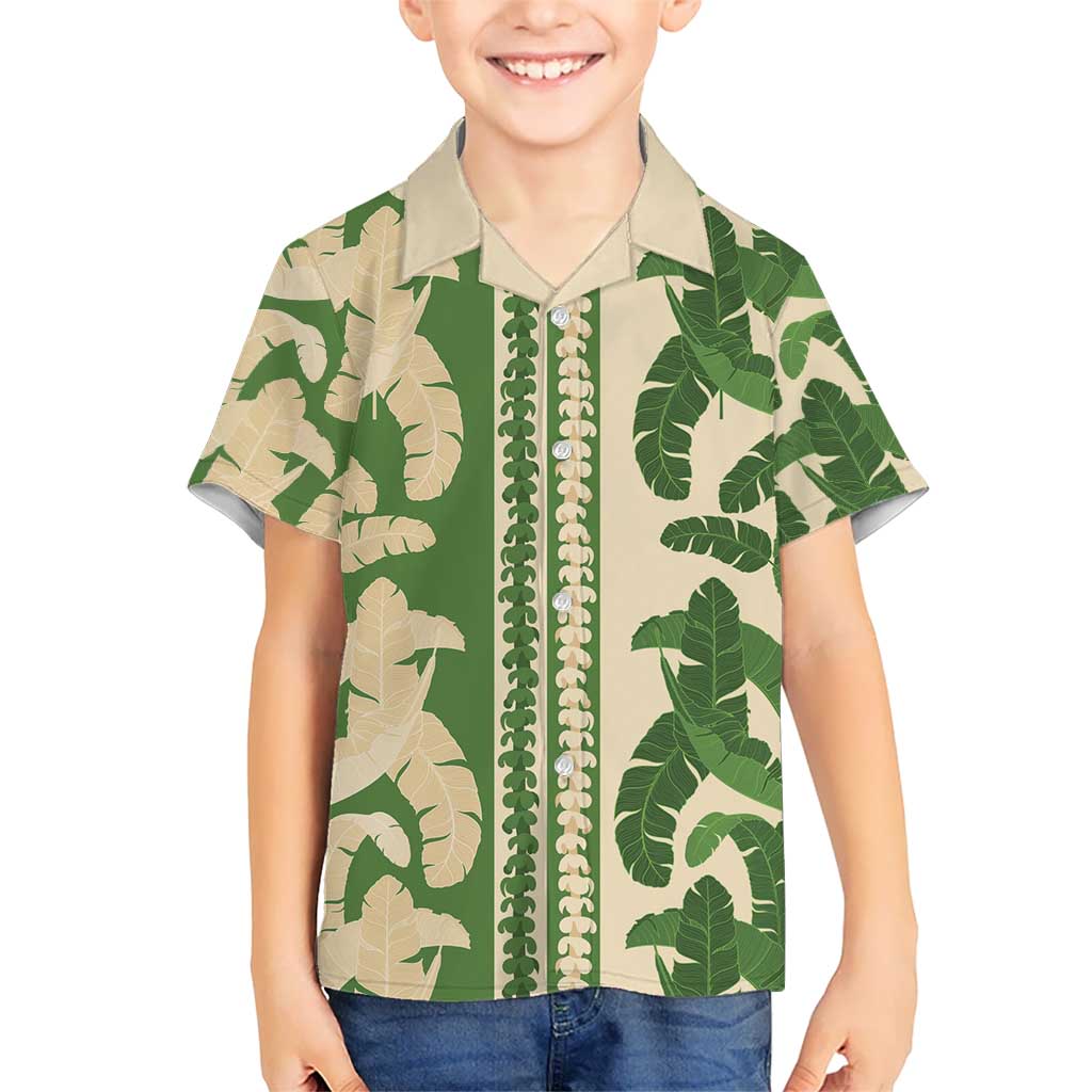 Hawaii Pua Kenikeni Lei Family Matching Off Shoulder Maxi Dress and Hawaiian Shirt With Lau Maia Green