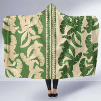 Hawaii Pua Kenikeni Lei Hooded Blanket With Lau Maia Green LT05 One Size Green - Polynesian Pride