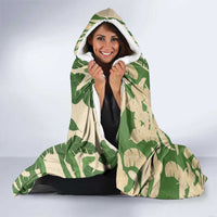 Hawaii Pua Kenikeni Lei Hooded Blanket With Lau Maia Green LT05 - Polynesian Pride