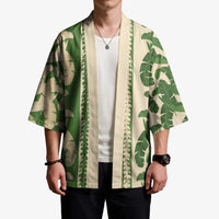 Hawaii Pua Kenikeni Lei Kimono With Lau Maia Green LT05 - Polynesian Pride