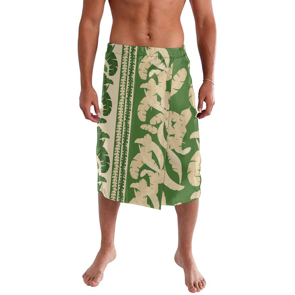 Hawaii Pua Kenikeni Lei Lavalava With Lau Maia Green LT05 Green - Polynesian Pride