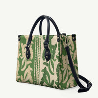 Hawaii Pua Kenikeni Lei Leather Bag With Lau Maia Green