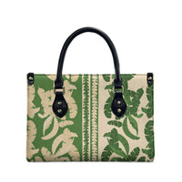 Hawaii Pua Kenikeni Lei Leather Bag With Lau Maia Green